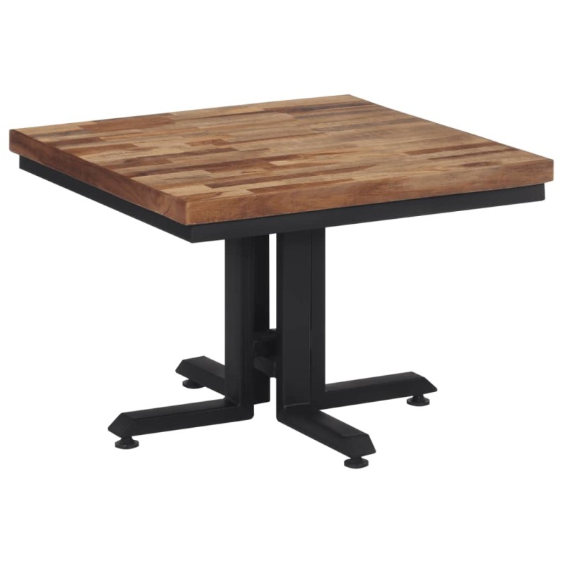 vidaXL Mesa de centro teca reciclada maciza 55x55x40 cm