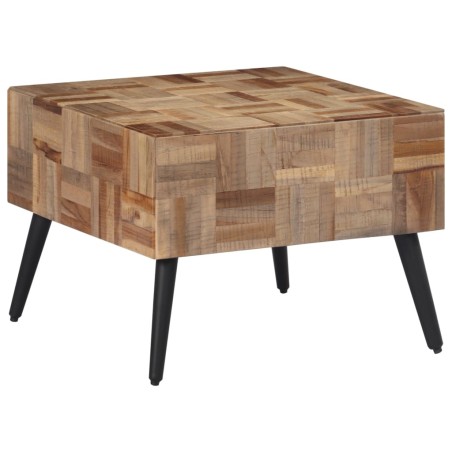 vidaXL Mesa de centro teca reciclada maciza gris 55x55x40 cm