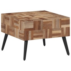vidaXL Mesa de centro teca reciclada maciza gris 55x55x40 cm