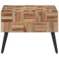 vidaXL Mesa de centro teca reciclada maciza gris 55x55x40 cm