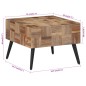 vidaXL Mesa de centro teca reciclada maciza gris 55x55x40 cm