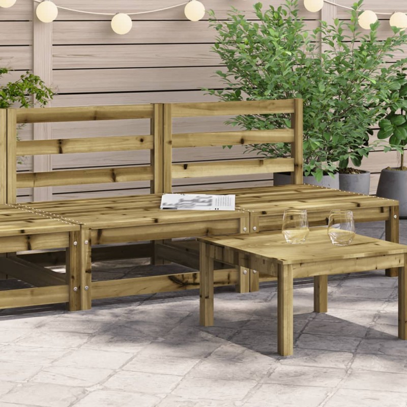 vidaXL Sofás de jardín sin reposabrazos 2 uds madera pino 70x70x67 cm vidaXL Sofás de jardín sin reposabrazos 2 uds madera pino 70x70x67 cm