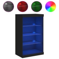 vidaXL Aparador con luces LED negro 60,5x37x100 cm