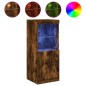 vidaXL Aparador con luces LED roble ahumado 41x37x100 cm vidaXL Aparador con luces LED roble ahumado 41x37x100 cm