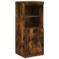 vidaXL Aparador con luces LED roble ahumado 41x37x100 cm vidaXL Aparador con luces LED roble ahumado 41x37x100 cm