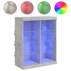 vidaXL Aparador con luces LED gris hormigón 81x37x100 cm