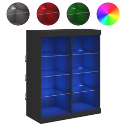 vidaXL Aparador con luces LED negro 81x37x100 cm