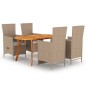 vidaXL Juego de comedor para jardín 5 piezas beige vidaXL Juego de comedor para jardín 5 piezas beige