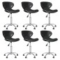 vidaXL Sillas de comedor giratorias 6 unidades cuero sintético negro vidaXL Sillas de comedor giratorias 6 unidades cuero sintético negro