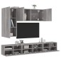 vidaXL Muebles de TV de pared 5 pzas madera de ingeniería gris Sonoma vidaXL Muebles de TV de pared 5 pzas madera de ingeniería gris Sonoma