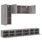 vidaXL Muebles de TV de pared 5 pzas madera de ingeniería gris Sonoma vidaXL Muebles de TV de pared 5 pzas madera de ingeniería gris Sonoma