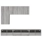 vidaXL Muebles de TV de pared 5 pzas madera de ingeniería gris Sonoma vidaXL Muebles de TV de pared 5 pzas madera de ingeniería gris Sonoma