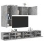 vidaXL Muebles de TV de pared 5 pzas madera ingeniería gris hormigón vidaXL Muebles de TV de pared 5 pzas madera ingeniería gris hormigón