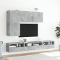 vidaXL Muebles de TV de pared 5 pzas madera ingeniería gris hormigón vidaXL Muebles de TV de pared 5 pzas madera ingeniería gris hormigón