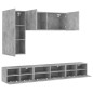 vidaXL Muebles de TV de pared 5 pzas madera ingeniería gris hormigón vidaXL Muebles de TV de pared 5 pzas madera ingeniería gris hormigón