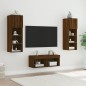 vidaXL Muebles de TV de pared con luces LED 4 piezas marrón roble vidaXL Muebles de TV de pared con luces LED 4 piezas marrón roble