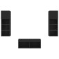 vidaXL Muebles de TV de pared con luces LED 4 piezas negro