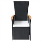 vidaXL Juego de comedor para jardín 5 piezas negro vidaXL Juego de comedor para jardín 5 piezas negro