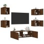 vidaXL Muebles de TV de pared con luces LED 5 piezas marrón roble