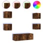 vidaXL Muebles de TV de pared con luces LED 5 piezas roble ahumado