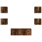 vidaXL Muebles de TV de pared con luces LED 5 piezas roble ahumado