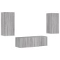 vidaXL Muebles de TV de pared con luces LED 3 piezas gris Sonoma vidaXL Muebles de TV de pared con luces LED 3 piezas gris Sonoma