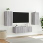 vidaXL Muebles de TV de pared con luces LED 3 piezas gris Sonoma vidaXL Muebles de TV de pared con luces LED 3 piezas gris Sonoma