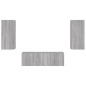 vidaXL Muebles de TV de pared con luces LED 3 piezas gris Sonoma vidaXL Muebles de TV de pared con luces LED 3 piezas gris Sonoma