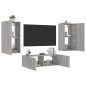 vidaXL Muebles de TV de pared con luces LED 3 piezas gris Sonoma vidaXL Muebles de TV de pared con luces LED 3 piezas gris Sonoma