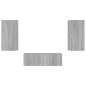 vidaXL Muebles de TV de pared con luces LED 3 piezas gris Sonoma vidaXL Muebles de TV de pared con luces LED 3 piezas gris Sonoma