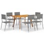 vidaXL Juego de comedor de jardín 7 piezas gris antracita vidaXL Juego de comedor de jardín 7 piezas gris antracita
