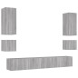 vidaXL Muebles de TV de pared con luces LED 6 piezas gris Sonoma vidaXL Muebles de TV de pared con luces LED 6 piezas gris Sonoma