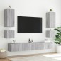vidaXL Muebles de TV de pared con luces LED 6 piezas gris Sonoma vidaXL Muebles de TV de pared con luces LED 6 piezas gris Sonoma