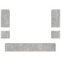 vidaXL Muebles de TV de pared con luces LED 6 piezas gris hormigón