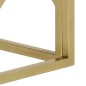 vidaXL Mesa de centro de acero inoxidable dorado y madera maciza vidaXL Mesa de centro de acero inoxidable dorado y madera maciza
