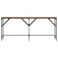 vidaXL Mesa consola madera de ingeniería roble ahumado 180x29x75 cm