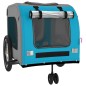 vidaXL Remolque de bicicleta mascotas hierro tela Oxford azul gris