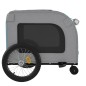 vidaXL Remolque de bicicleta mascotas hierro tela Oxford azul gris
