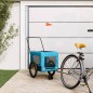 vidaXL Remolque de bicicleta mascotas hierro tela Oxford azul negro vidaXL Remolque de bicicleta mascotas hierro tela Oxford azul negro