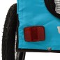 vidaXL Remolque de bicicleta mascotas hierro tela Oxford azul negro vidaXL Remolque de bicicleta mascotas hierro tela Oxford azul negro