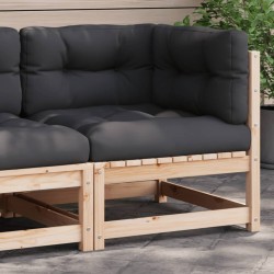 vidaXL Sofá de equina con cojines madera maciza de pino