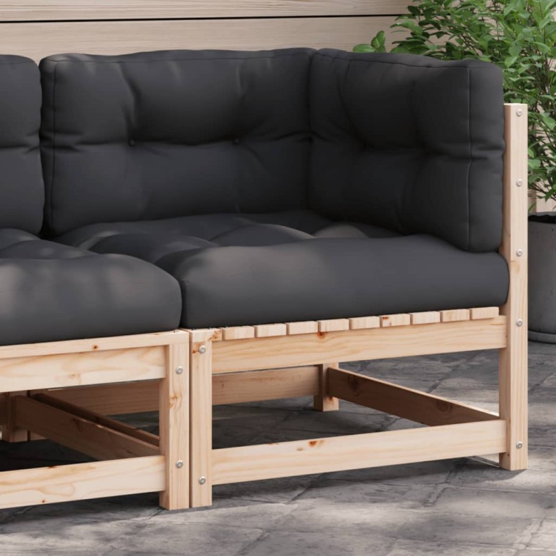 vidaXL Sofá de equina con cojines madera maciza de pino vidaXL Sofá de equina con cojines madera maciza de pino