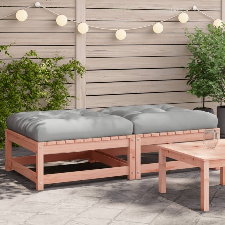 vidaXL Taburetes de jardín con cojines 2 uds madera abeto de Douglas
