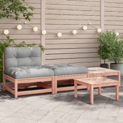 vidaXL Sofá de jardín sin reposabrazos con cojines y reposapiés