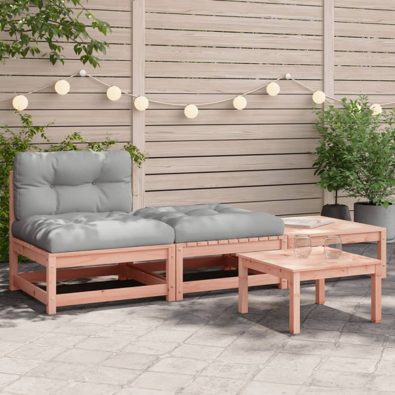 vidaXL Sofá de jardín sin reposabrazos con cojines y reposapiés vidaXL Sofá de jardín sin reposabrazos con cojines y reposapiés