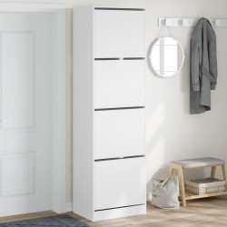 vidaXL Mueble zapatero con 4 cajones abatibles blanco 60x42x204 cm