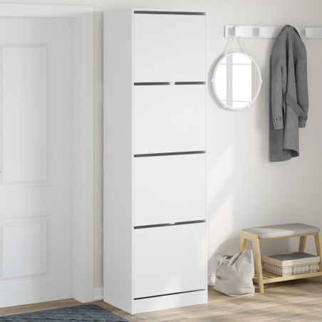 vidaXL Mueble zapatero con 4 cajones abatibles blanco 60x42x204 cm