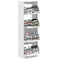 vidaXL Mueble zapatero con 4 cajones abatibles blanco 60x42x204 cm vidaXL Mueble zapatero con 4 cajones abatibles blanco 60x42x204 cm