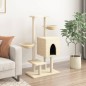 vidaXL Rascador para gatos con postes de sisal color crema 117 cm