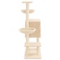 vidaXL Rascador para gatos con postes de sisal color crema 117 cm